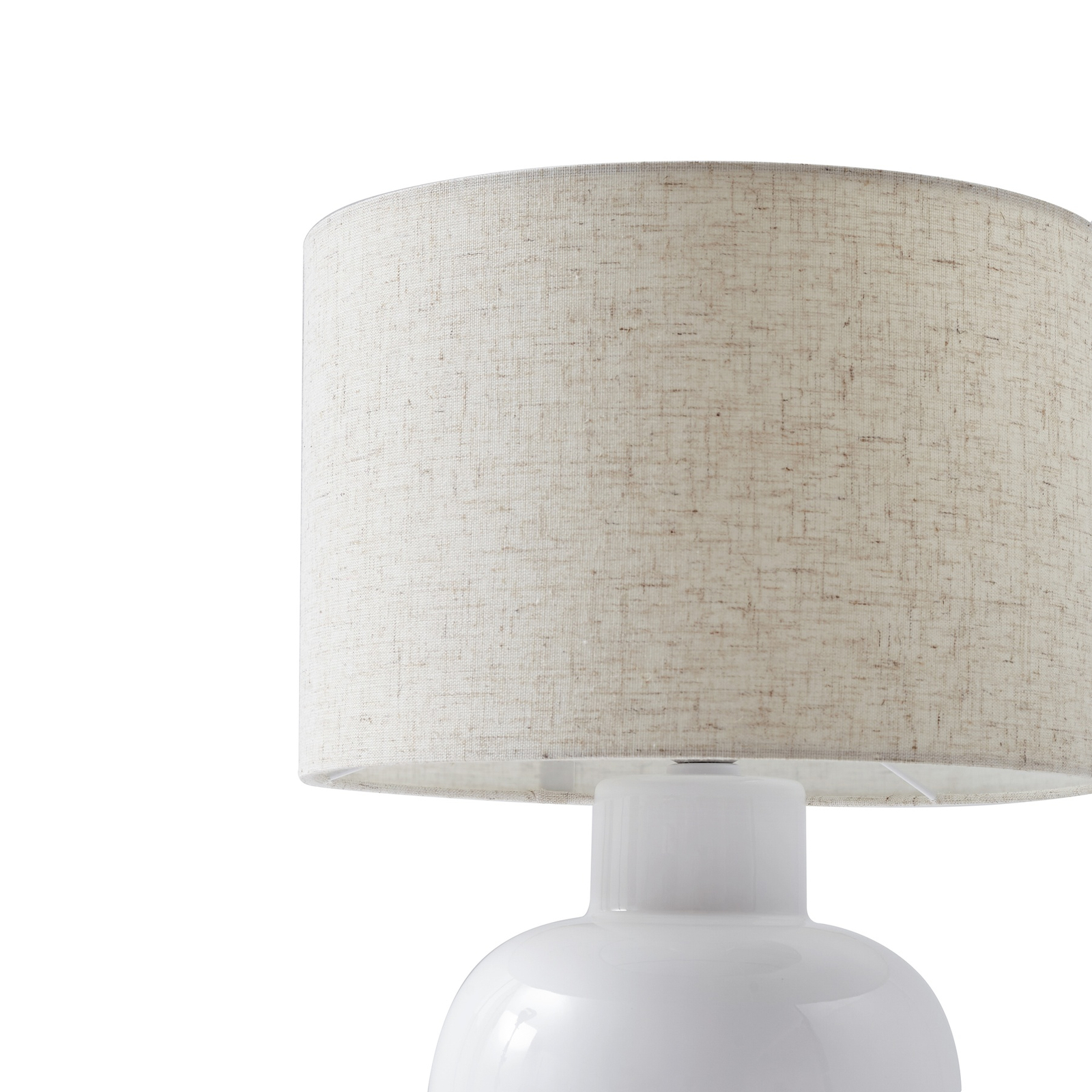 Stolní lampa Lindby Arved, bílá, textil, keramika, 46 cm