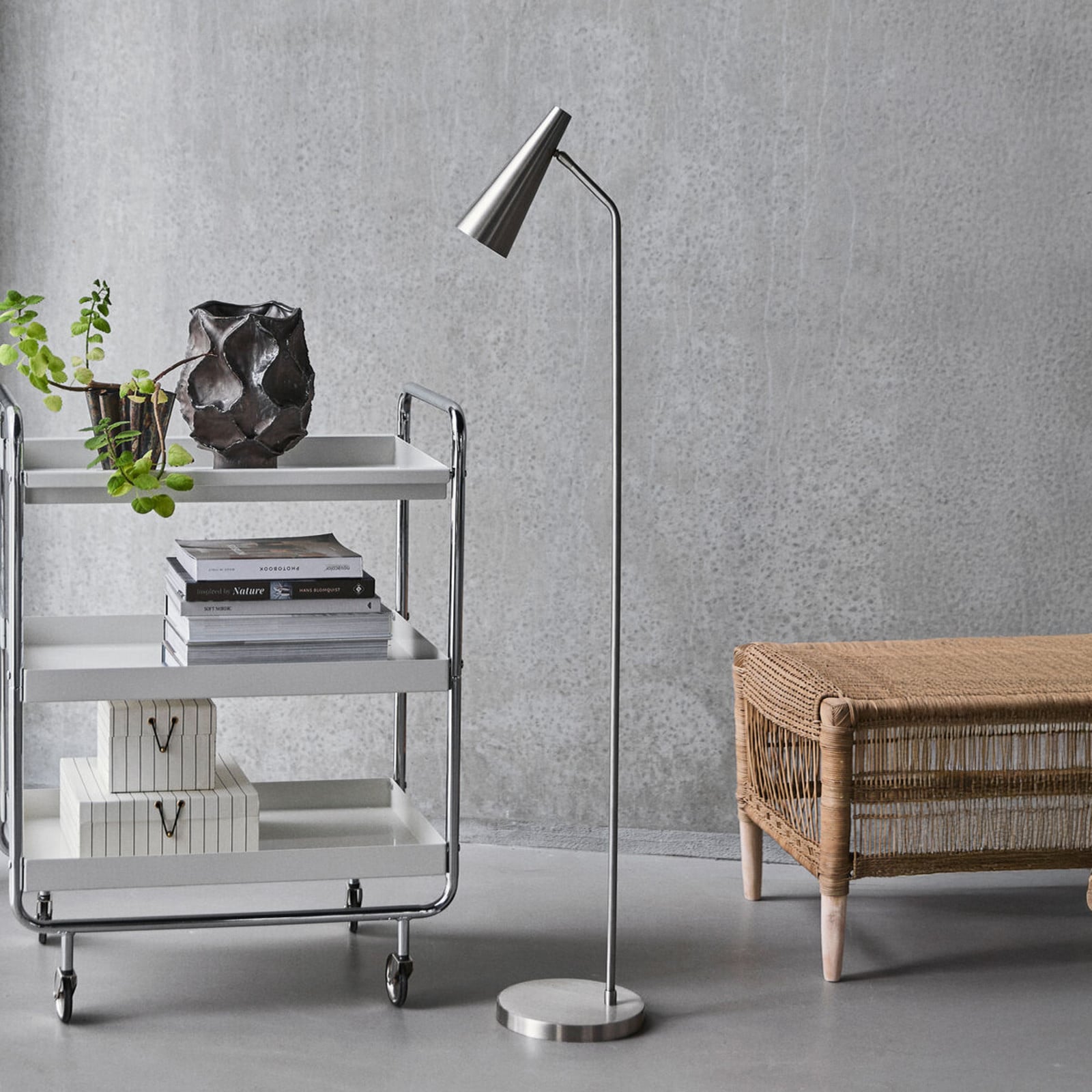 Precise golvlampa, silver, höjd 124 cm, E14 – House Doctor - Vardagsrum - Design - Metall - Med en ljuskälla