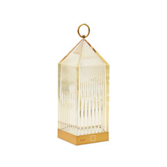 Lampa stołowa LED Lantern, bursztynowa, z recyklingu, IP54