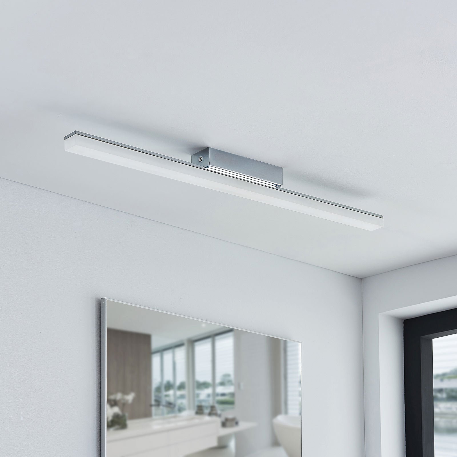 Levke LED Lámpara de Techo IP44 Chrome/White - Lindby