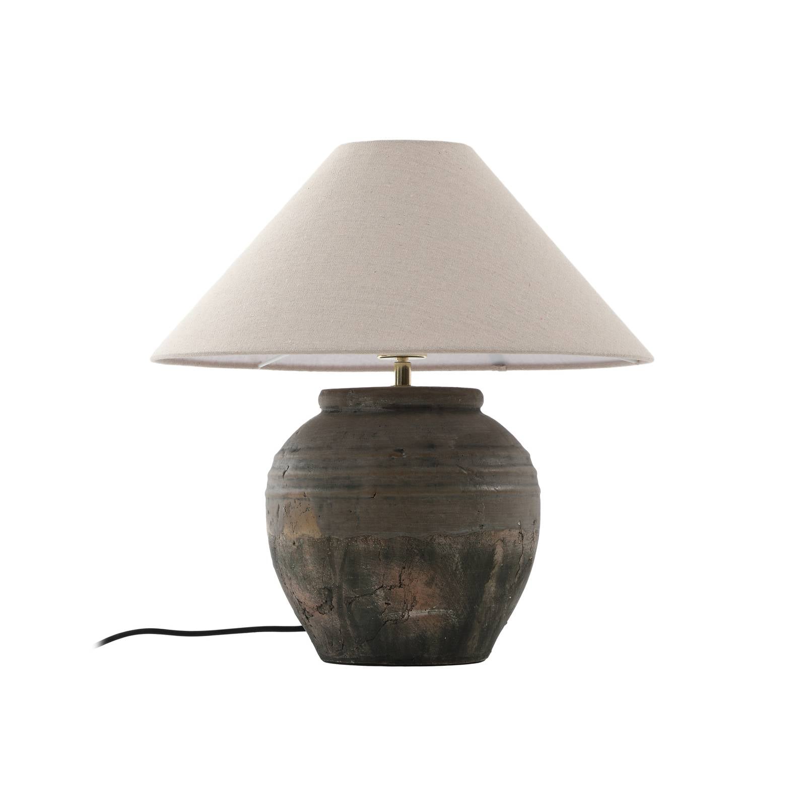 Lucande Tischleuchte Thalorin, Höhe 46 cm, grau, Keramik