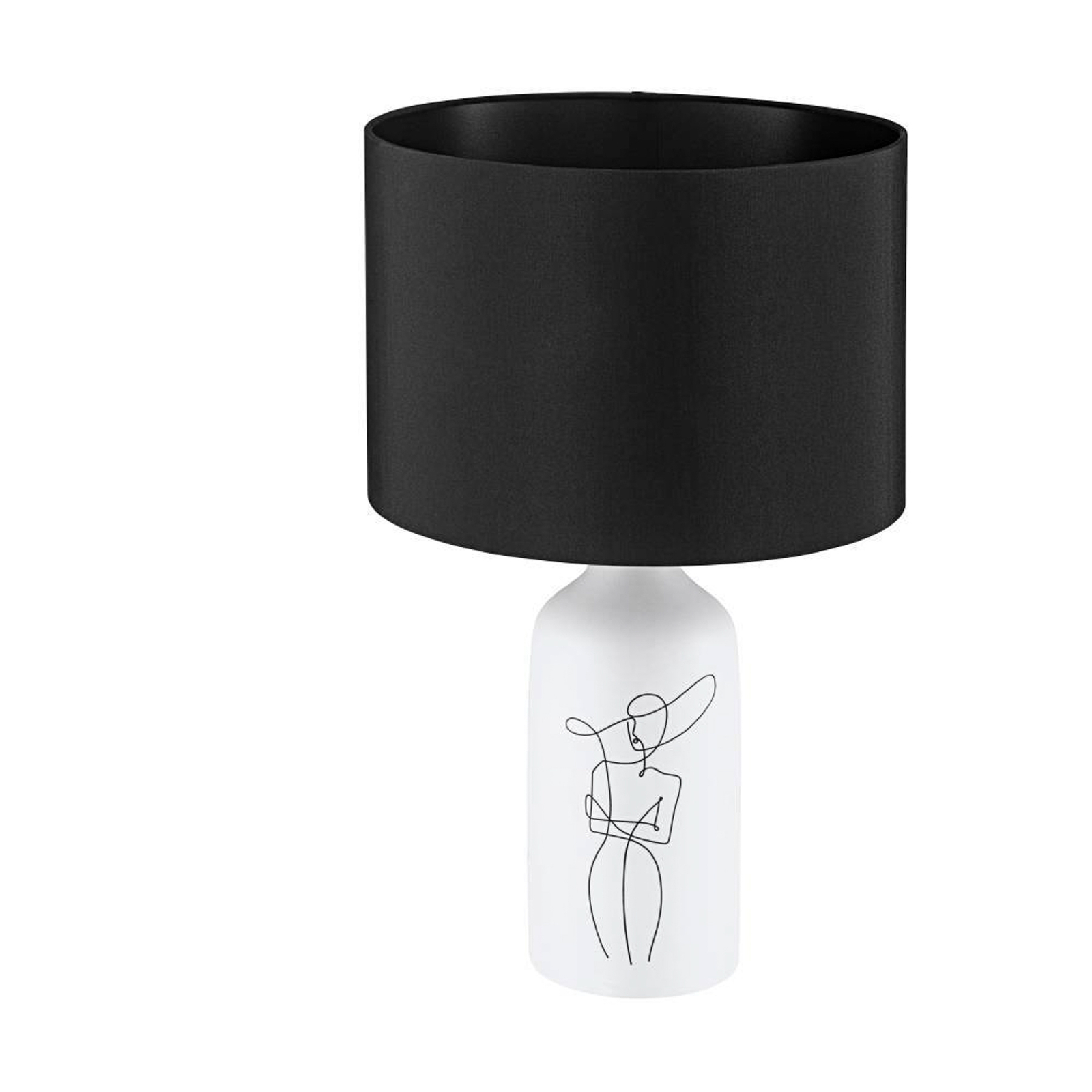 EGLO Vinoza lámpara mesa pie blanco pantalla negro