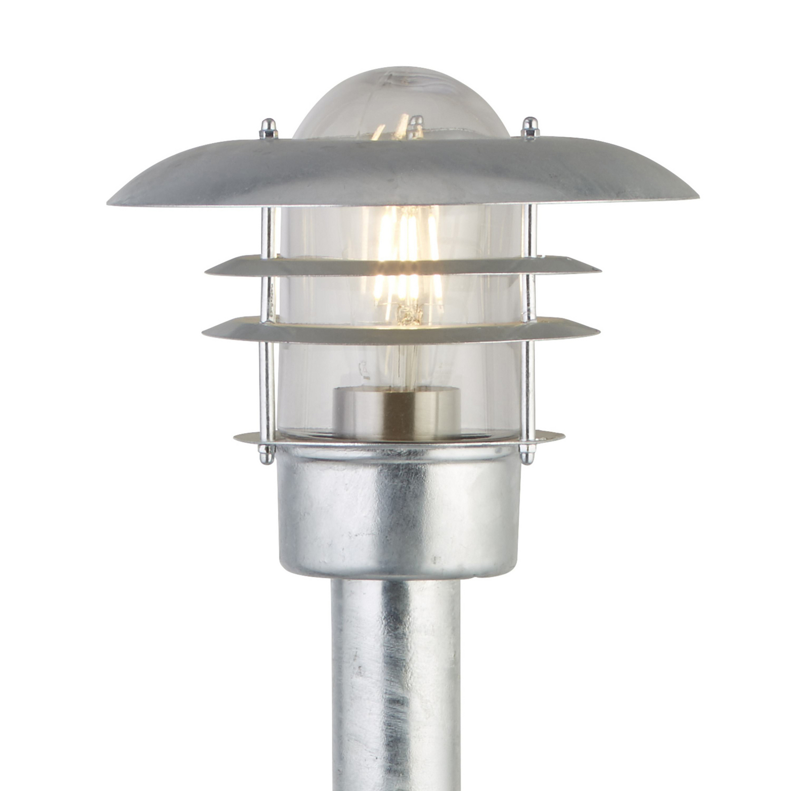 Borne lumineuse X Conrad, argent, IP44, hauteur 51 cm, acier