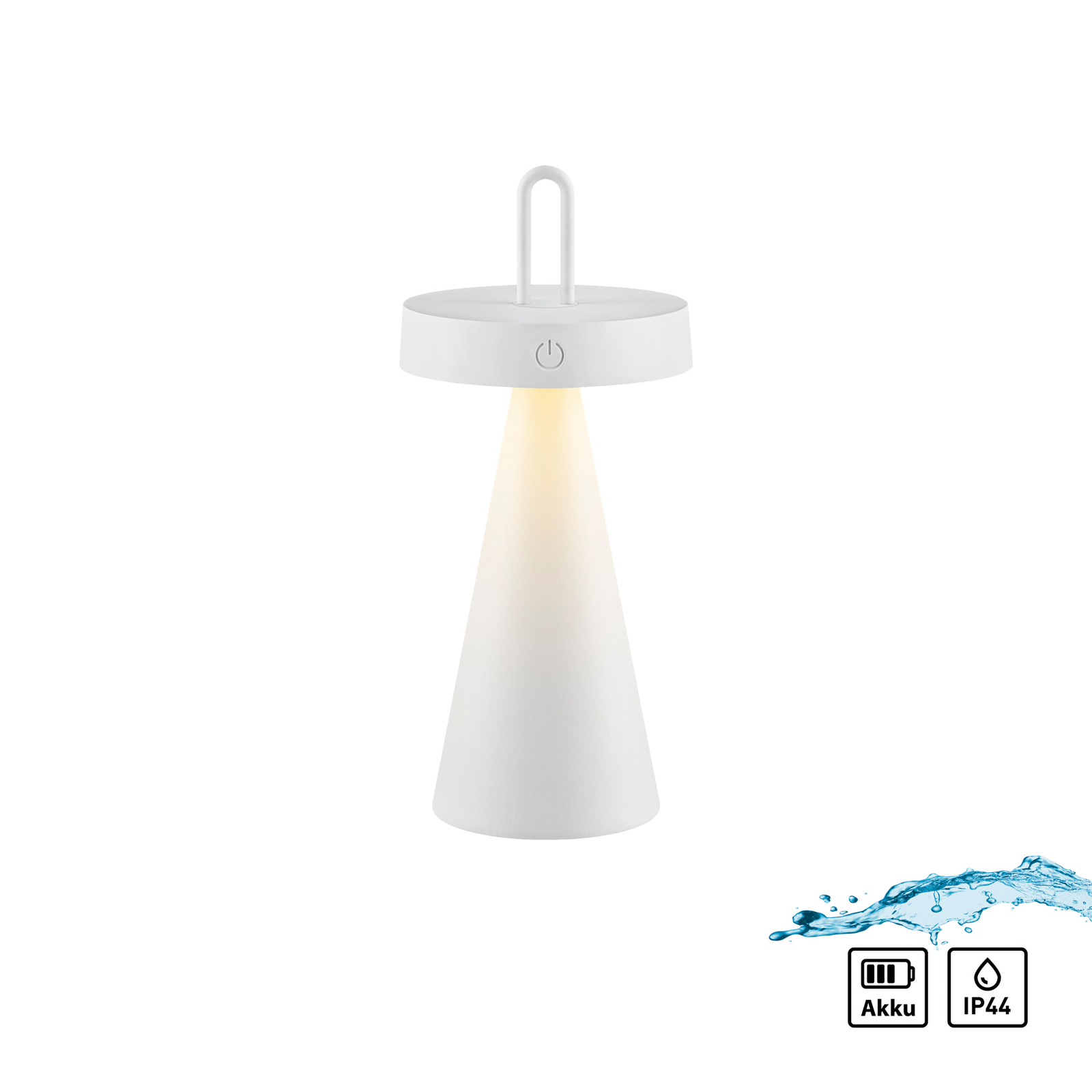 JUST LIGHT. Alwa LED-es újratölthető asztali lámpa, fehér, vas, IP44
