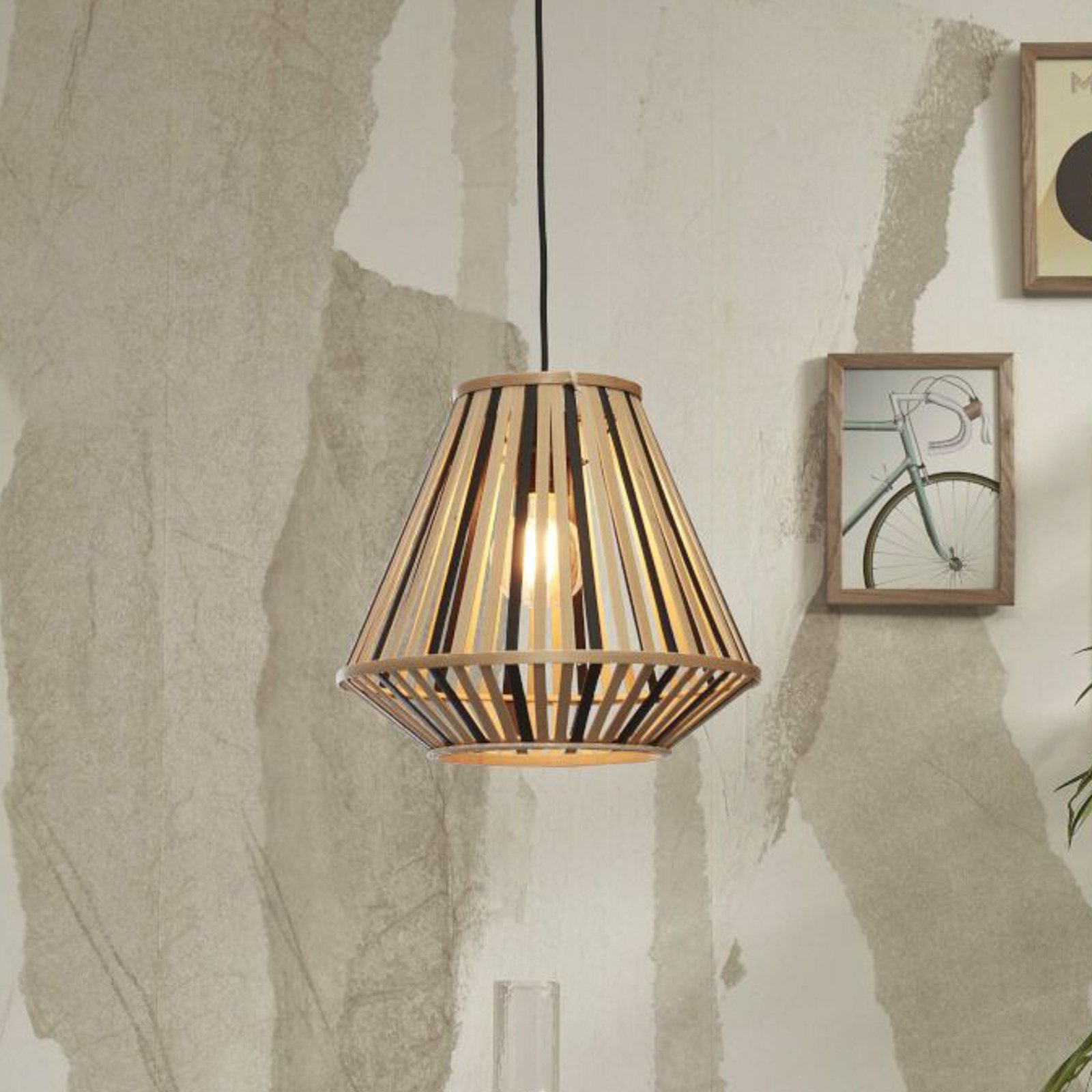 GOOD & MOJO Висяща лампа Merapi 30x30, естествена/черна