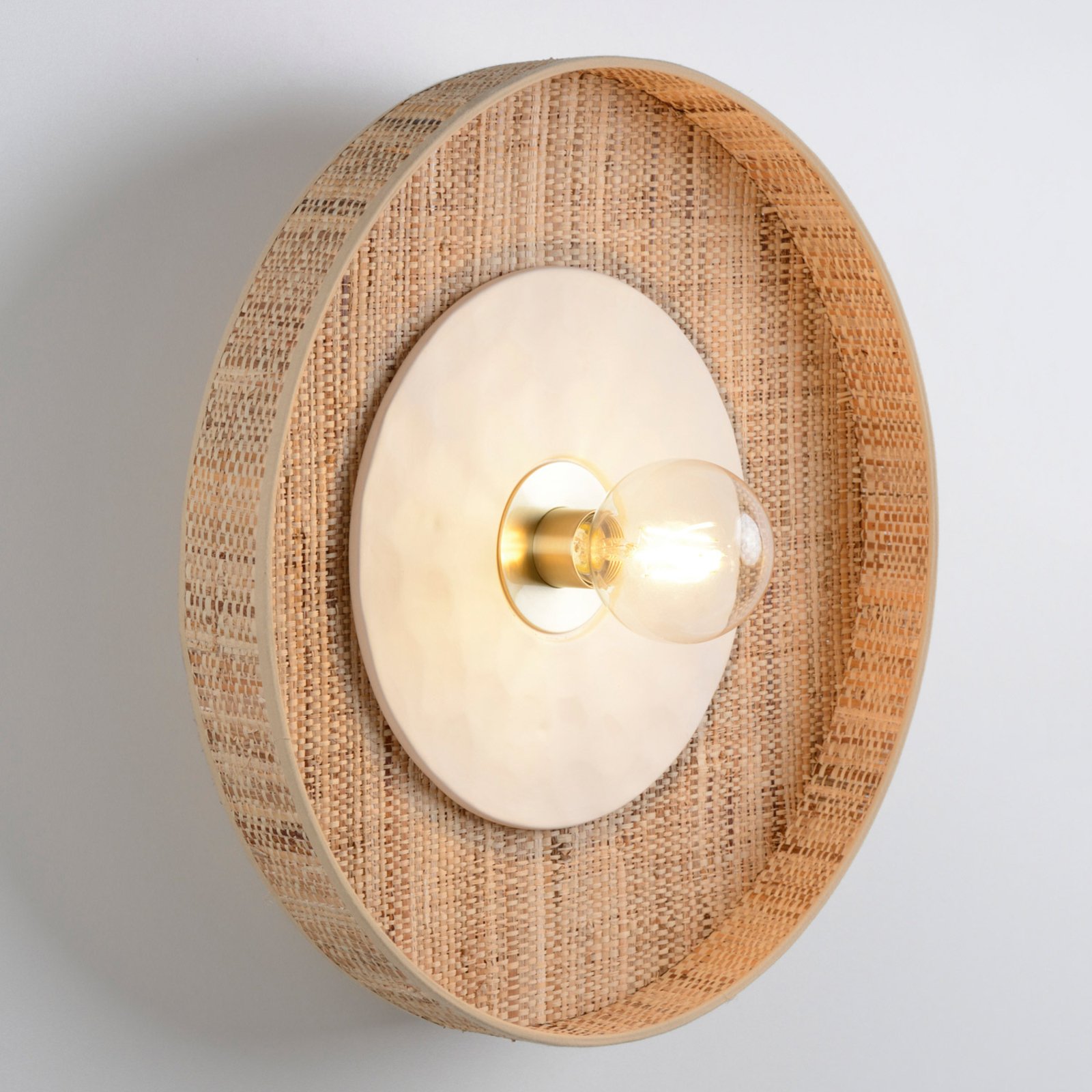 MARKET SET Nástěnné svítidlo Portinatx bílé, Ø50cm