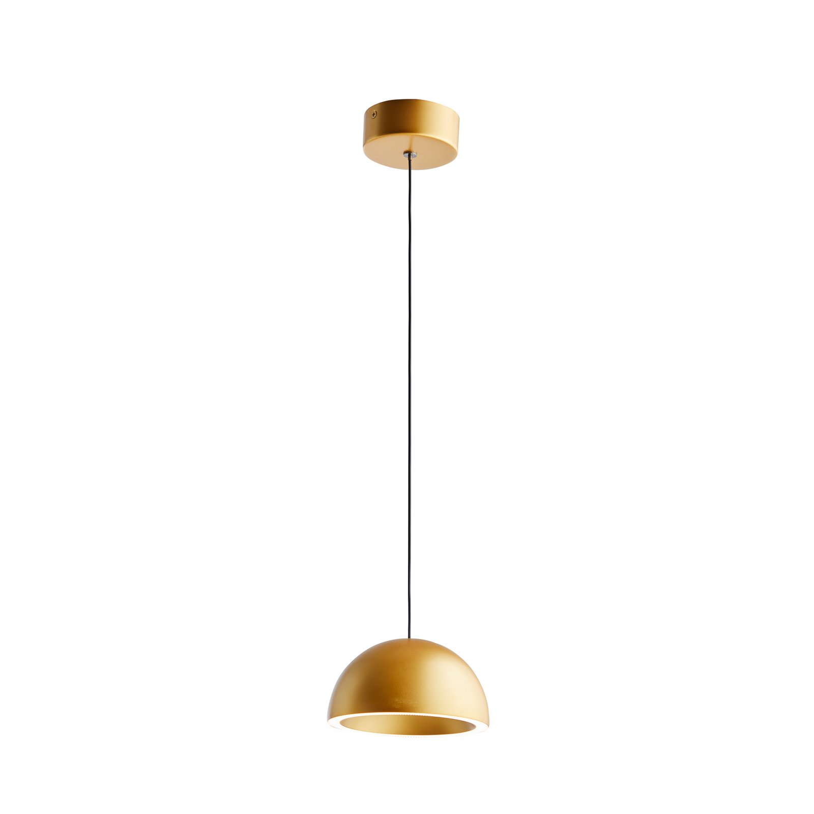 LOOM DESIGN LED hanging light Curve gold-coloured aluminium Ø 14cm