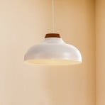 Gus pendant light with metal shade, white