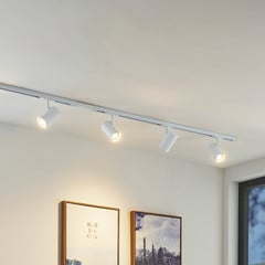 Sistema a binario Lindby Linaro, GU10, a 4 luci, bianco, Ø 6 cm