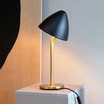 Dyberg Larsen table lamp Oulu, black/brass, height 47 cm