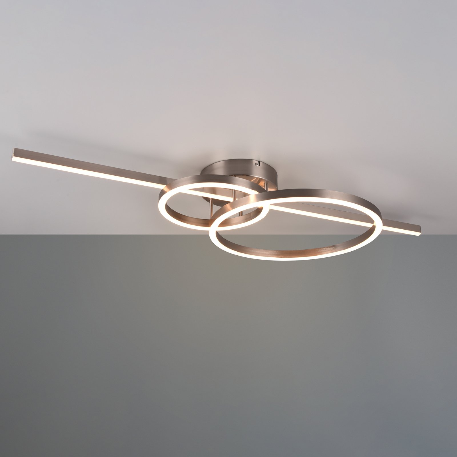 LED-taklampa Montilla fjärrkontroll nickel