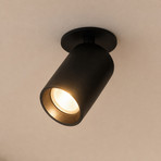 SpotOn Semi – drejelig spotlampe til delvis indbygning, sort – Antidark