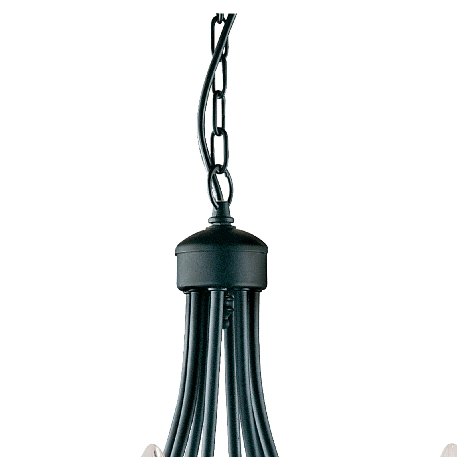 Lámpara de araña Maypole mate-negro, 8 luces