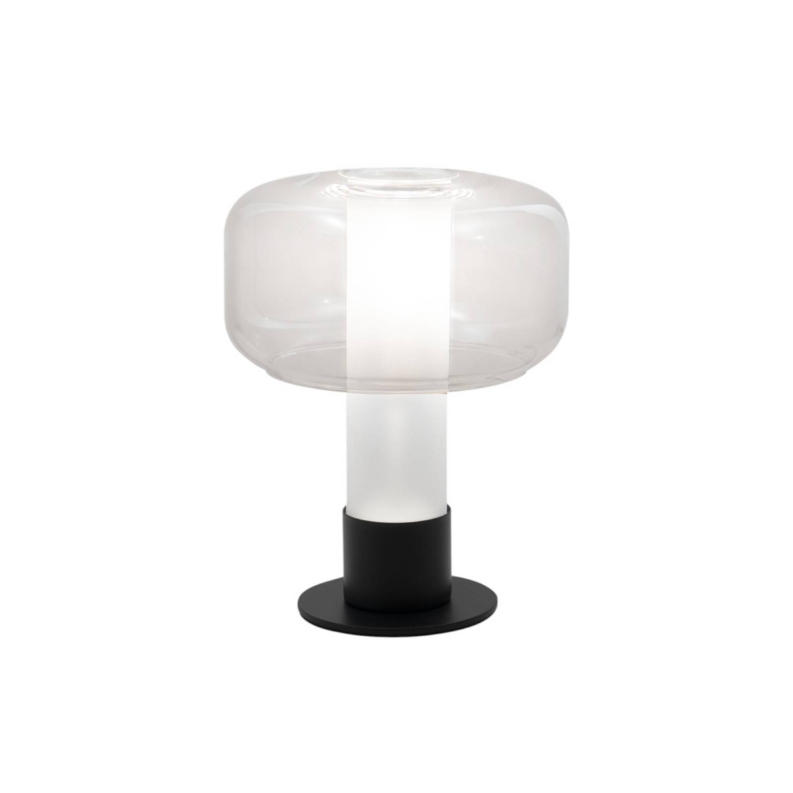 Stolová lampa Flick, číra, sklo, 28 cm, stmievateľné, E14