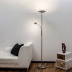 Lampa LED oświetlająca sufit Malea, 180 cm, nikiel, ramię do czytania