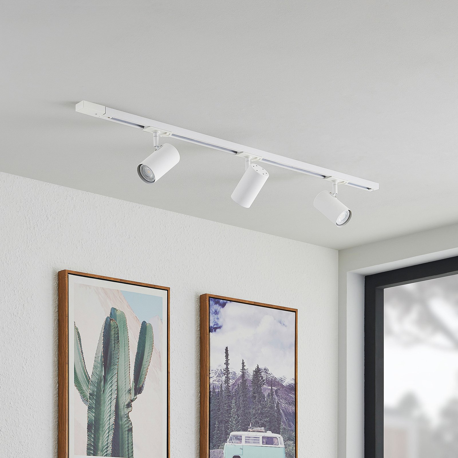 Lindby Sohil track lighting system, white, 3-bulb