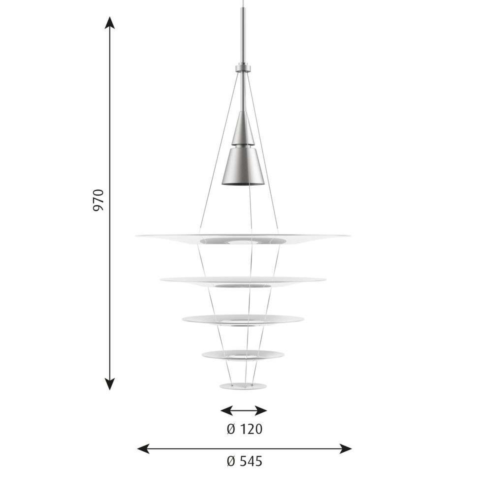 Enigma 545 Závěsná Lampa Brushed Alu - Louis Poulsen