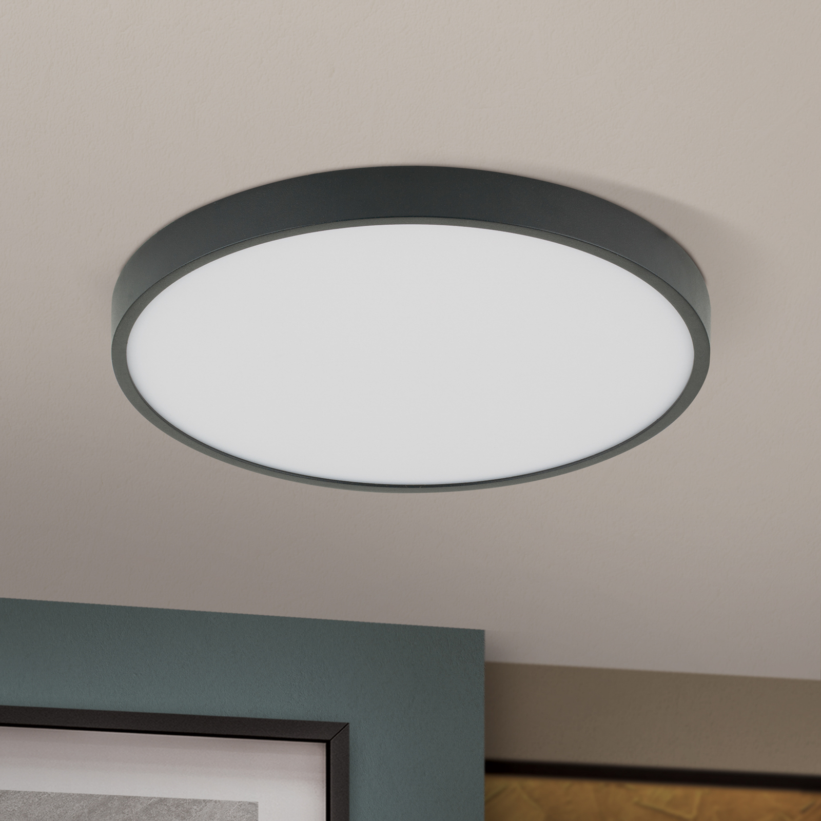 Bully LED φωτιστικό οροφής σε μαύρο χρώμα, 3.000 K, Ø28cm