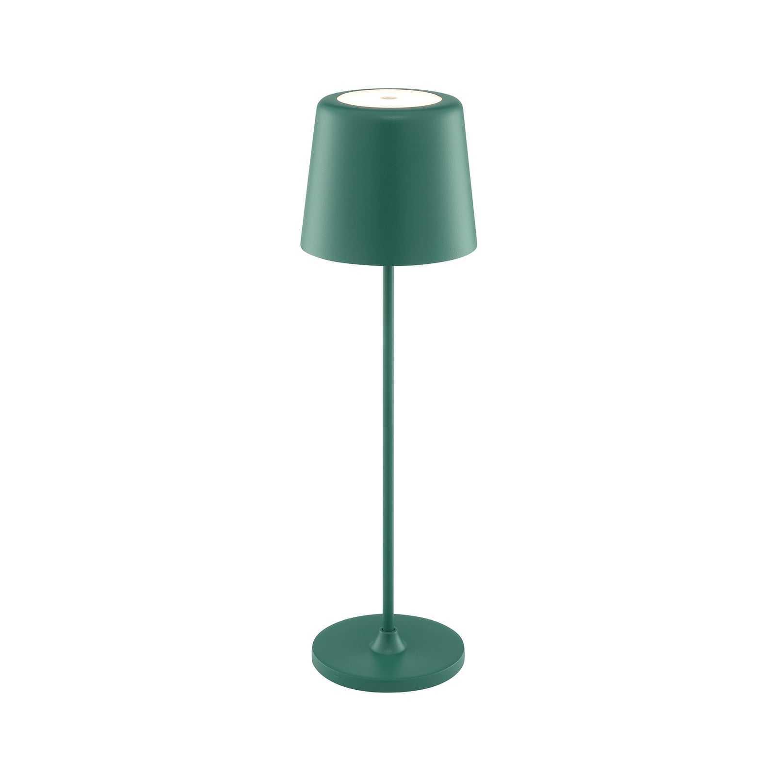 Lampe à poser LED rechargeable Kaami, verte, hauteur 37 cm, IP44, à intensité Lampe à poser LED rechargeable Kaami, verte, hauteur 37 cm, IP44, à intensité