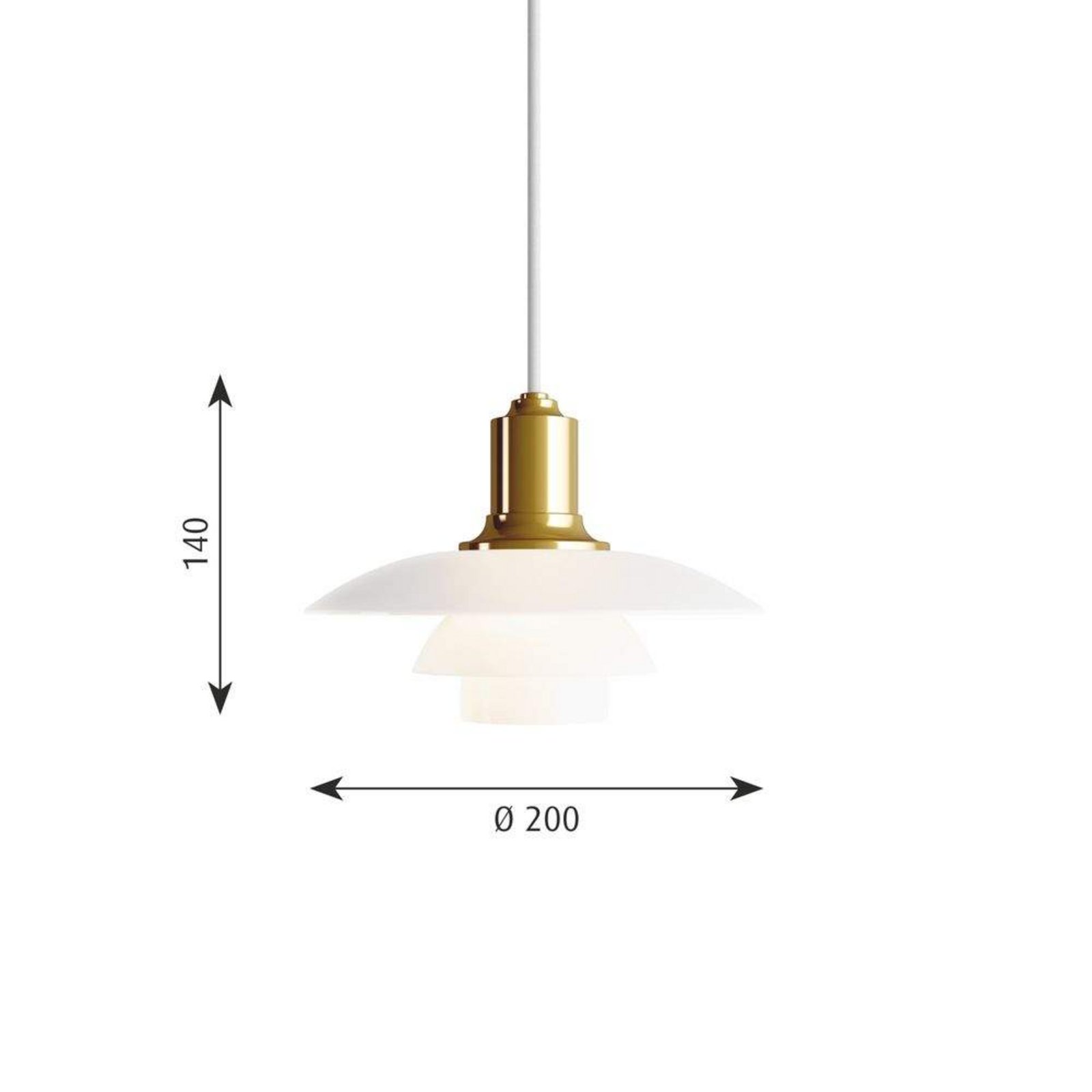 PH 2/1 Lampada a Sospensione Ottone - Louis Poulsen