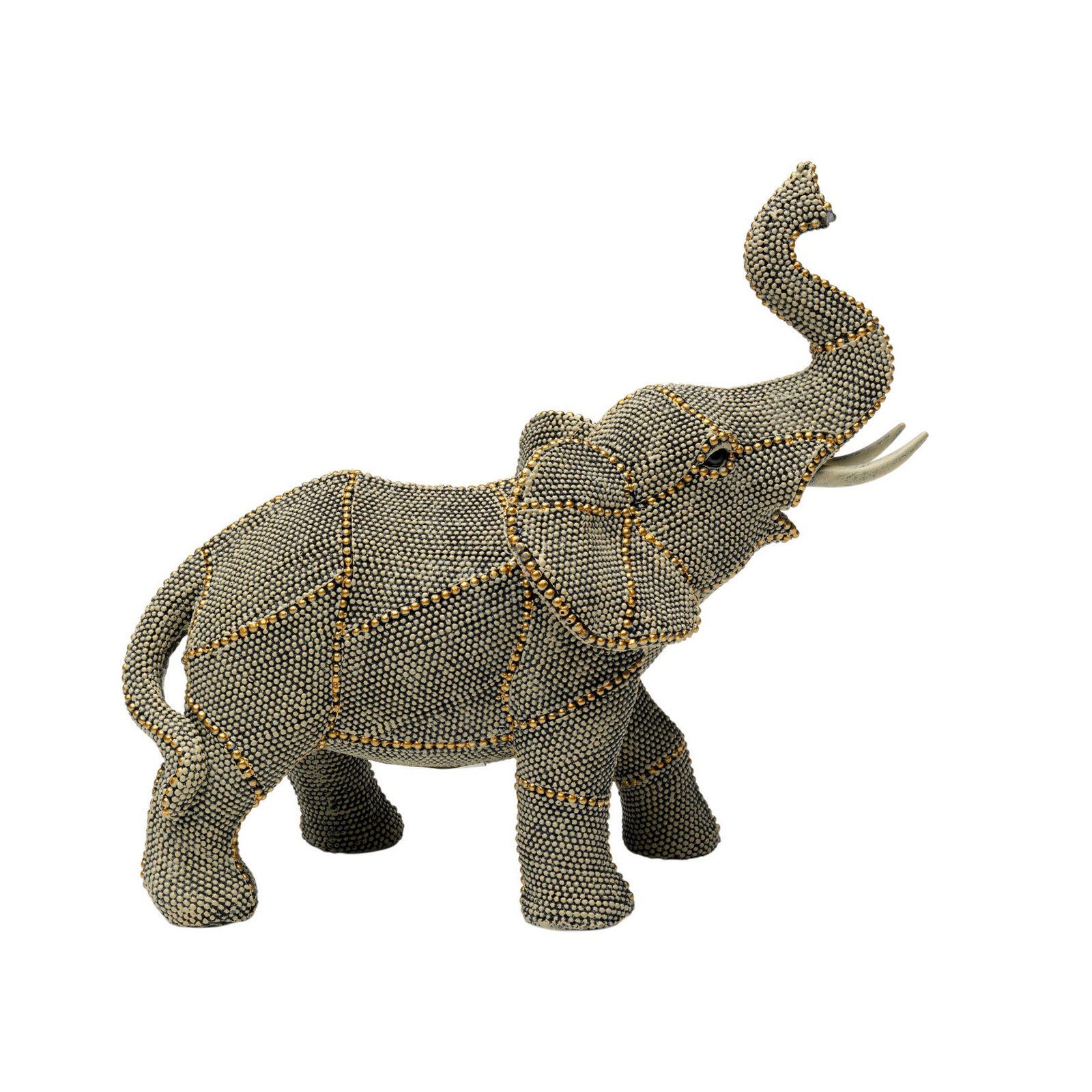 KARE decoratief figuur wandelende olifant parels, hoogte 24 cm, grijs