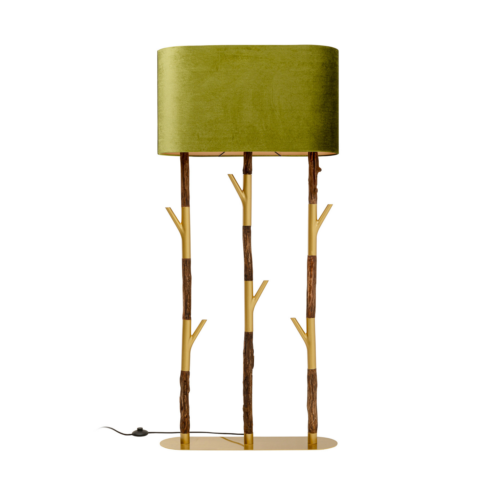 Lampe sur pied KARE Twig, vert/doré, 154 cm, E27