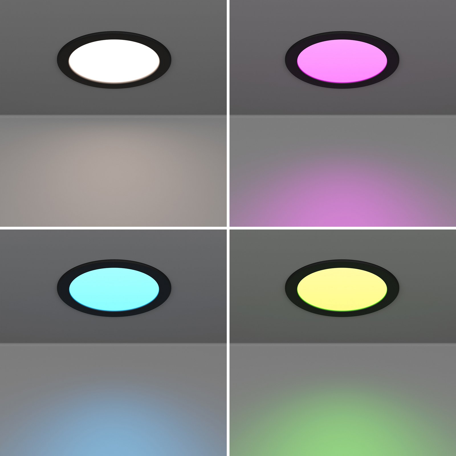 EGLO connect Smart LED podhledové svítidlo Fueva 6-Z, černé, Ø16cm