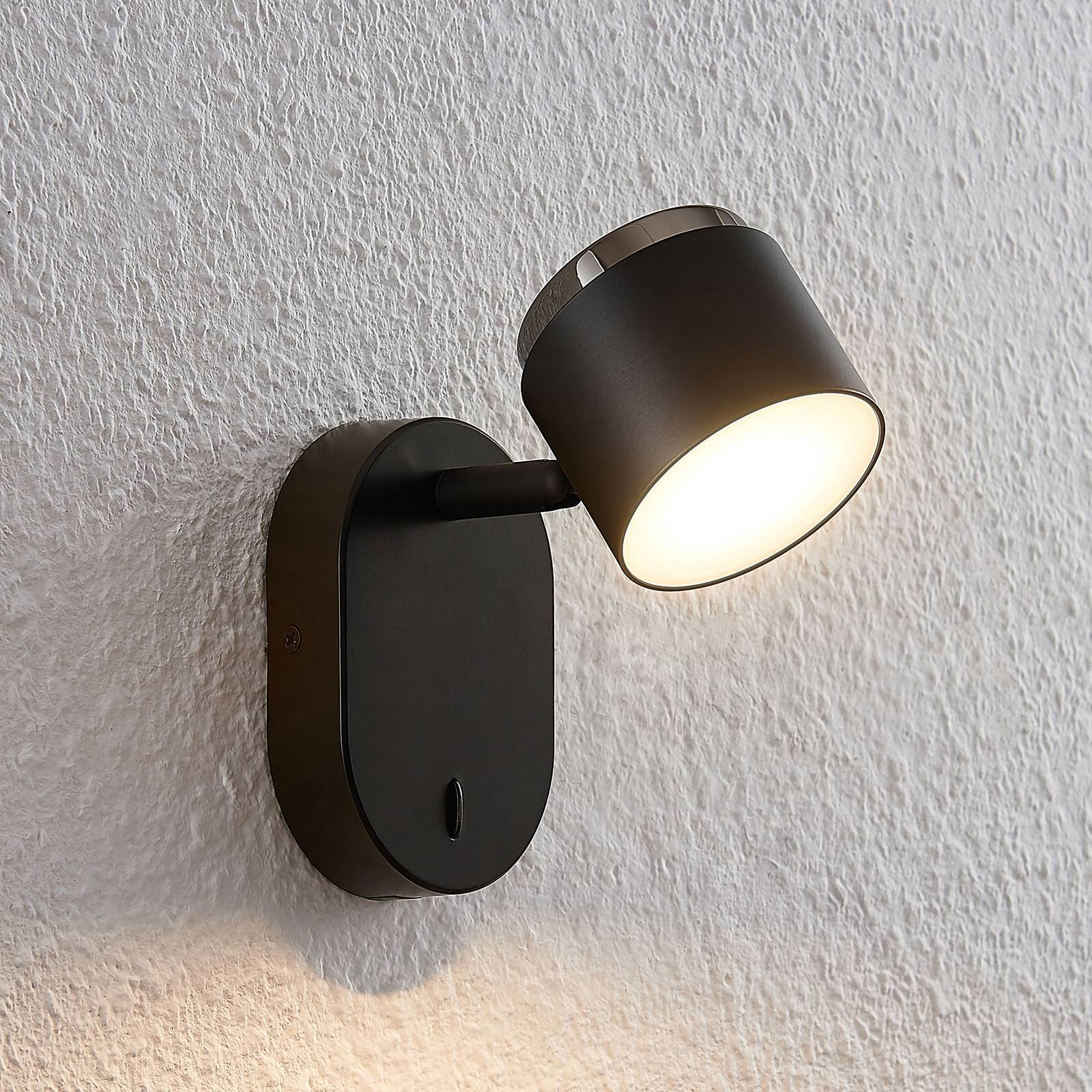 Lindby Marrie LED-spot med strömbrytare svart