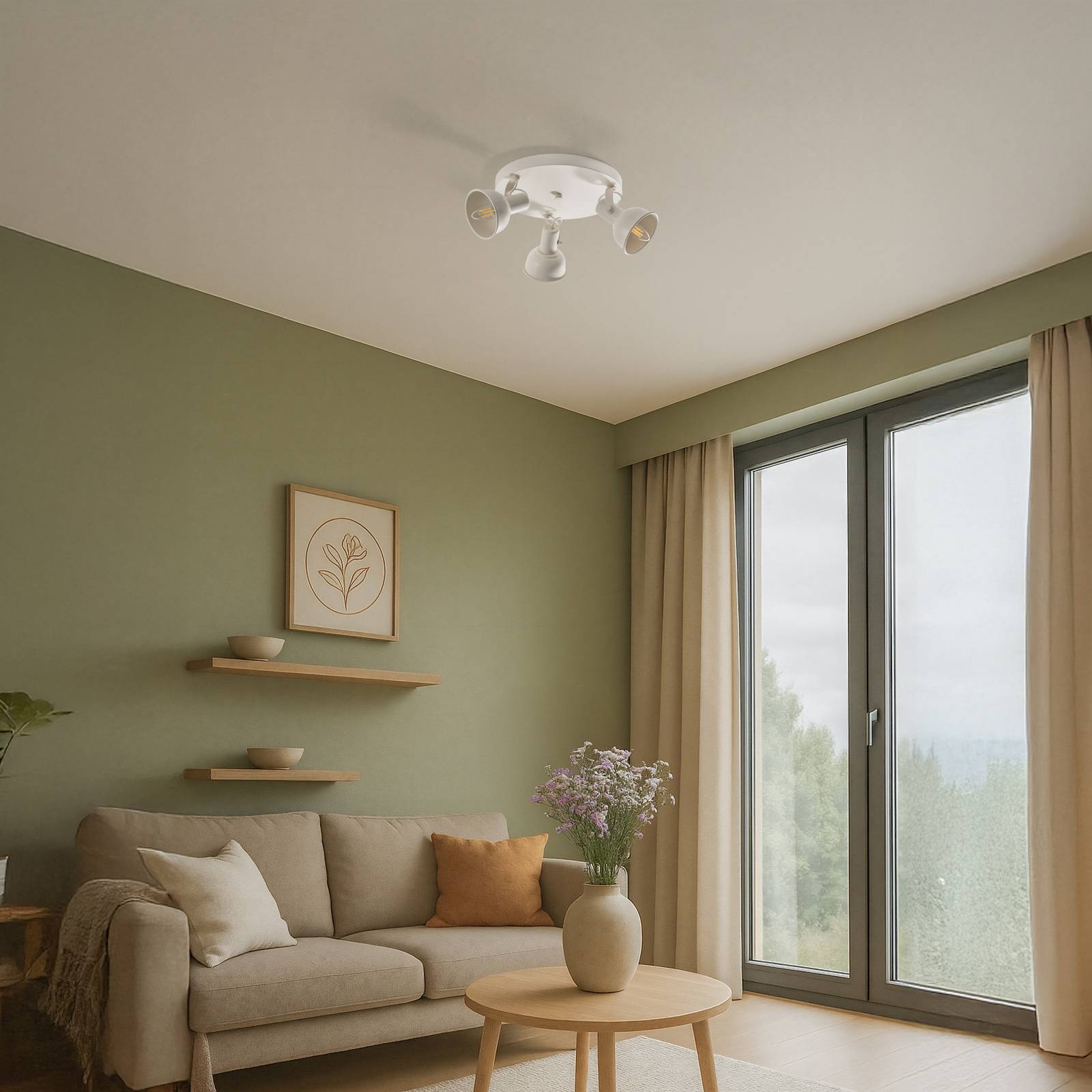  Argon Argon Trogir Ceiling Light, Beige, 3-bulb, Steel, ø 30 Cm 