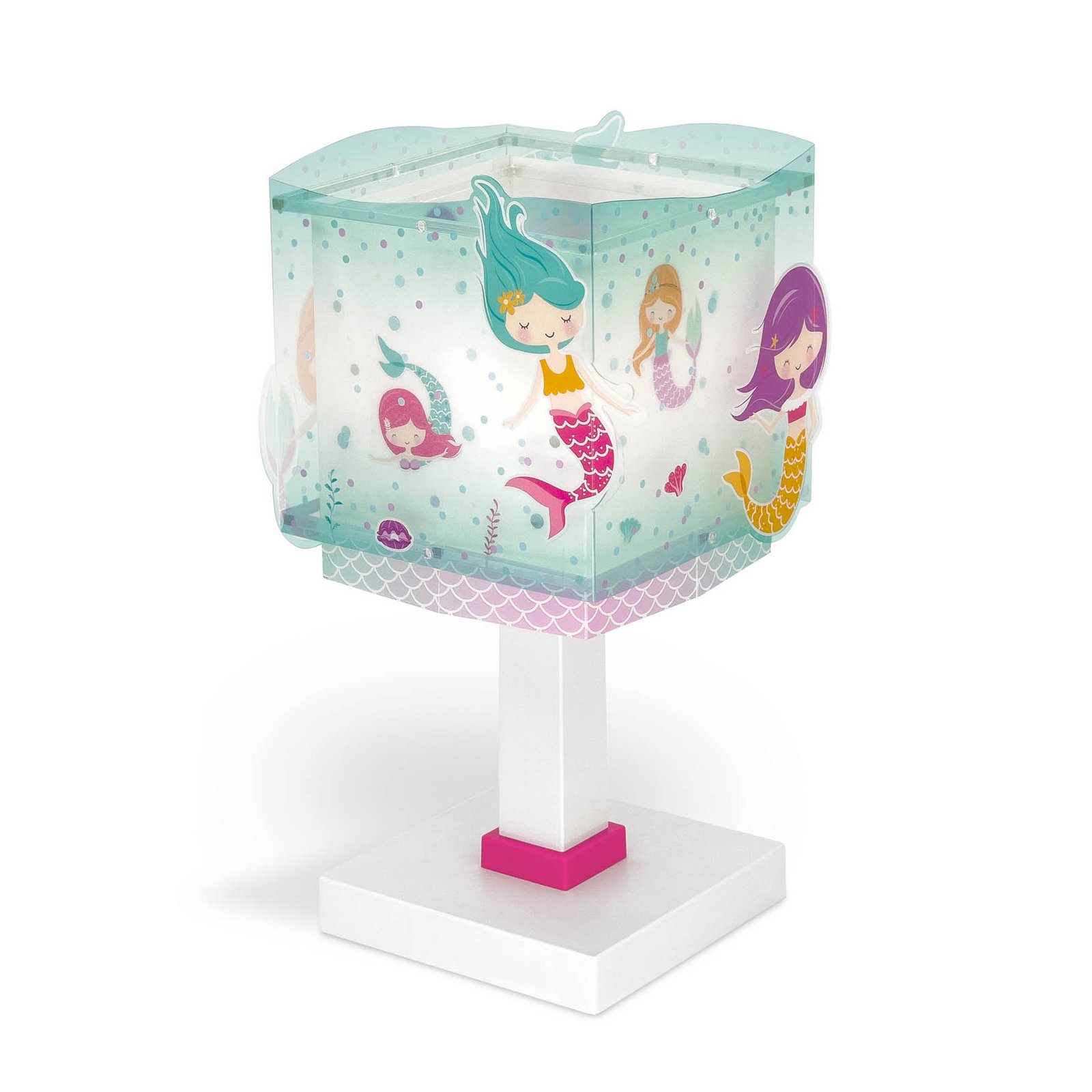 Lampada da tavolo per bambini Mermaids, G4, larghezza 16 cm