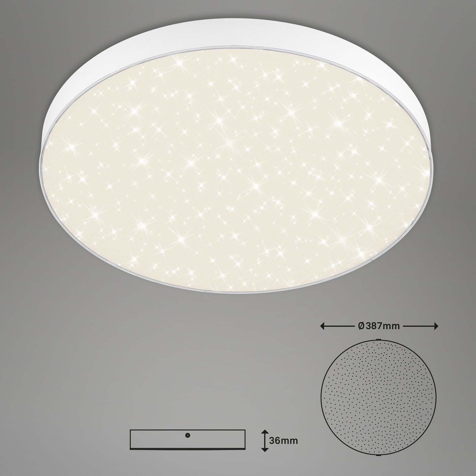 Plafonnier LED Flame Star, 840, Ø38,7 cm, blanc