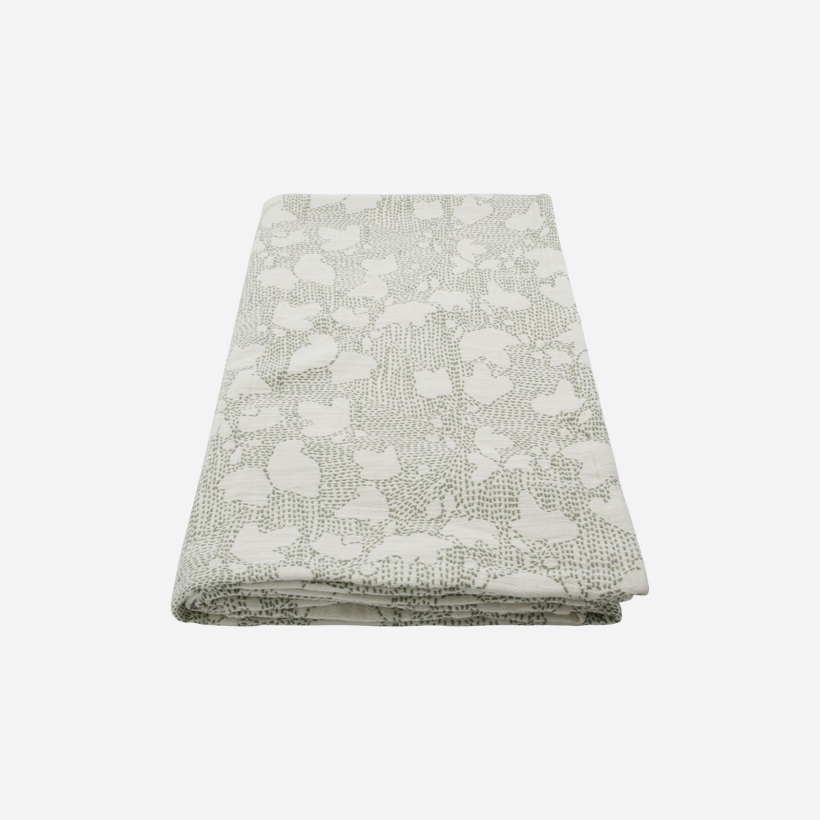 HDMori bedspread, white/khaki, 250 x 250 cm - House Doctor