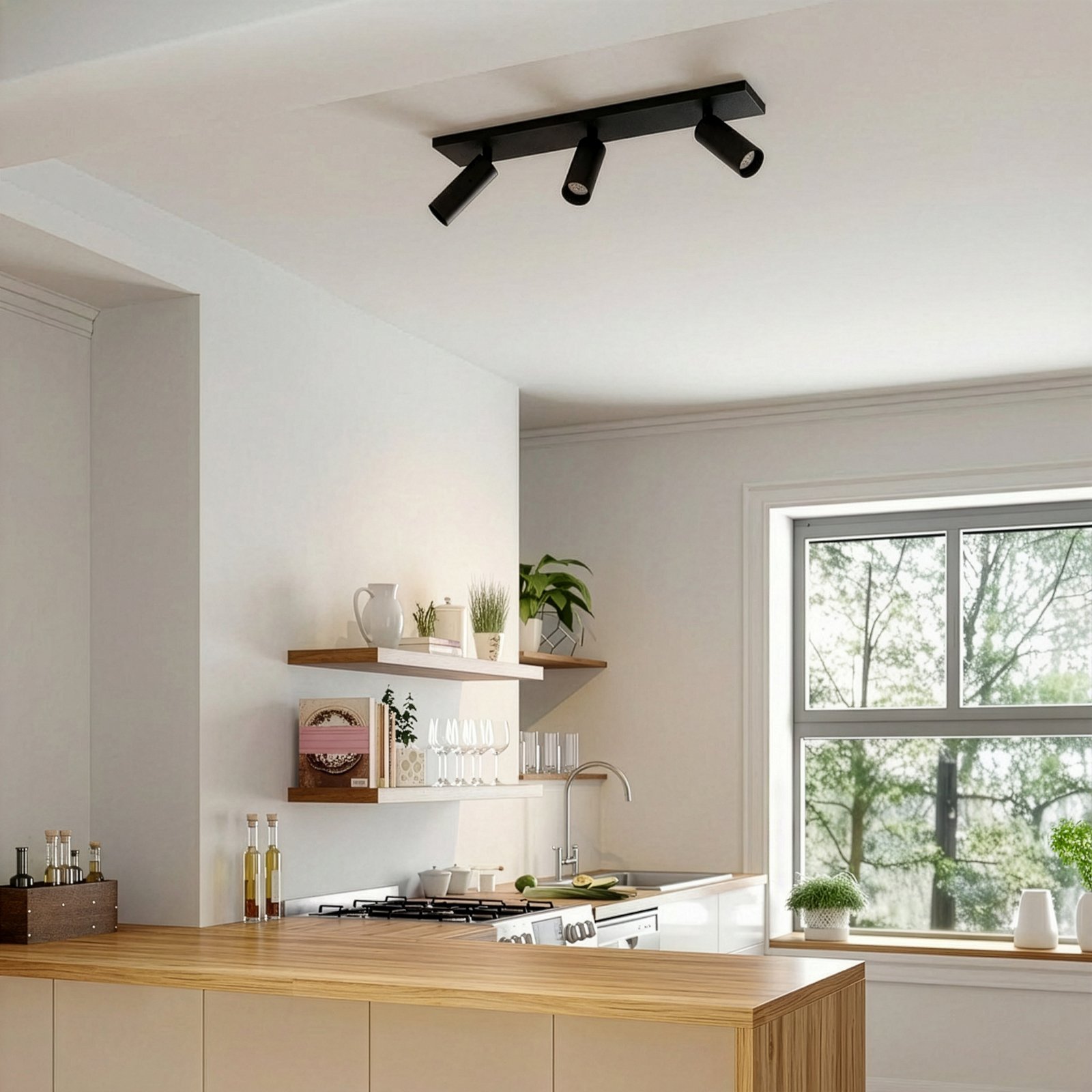 Arcchio plafondspot Brinja Slim, zwart, 3-lamps GU10 MR11