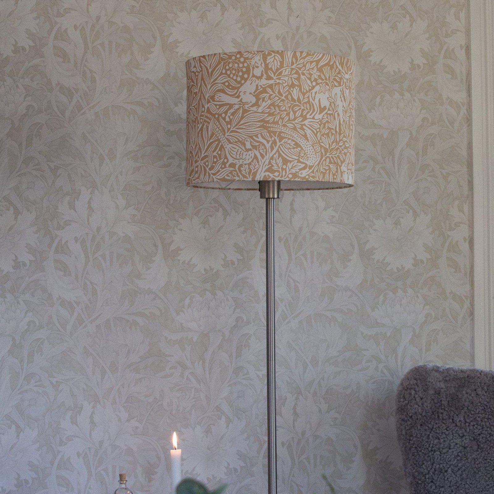 Stehleuchte Amy, gelb/grau, Höhe 150 cm, Textil, E27