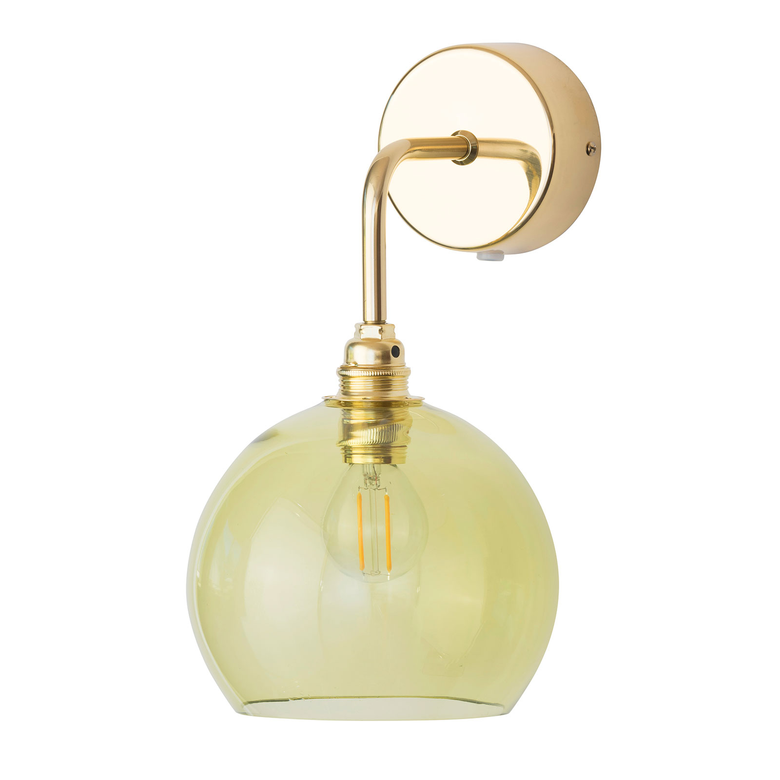 EBB & FLOW Rowan lamp gold, olive green lampshade