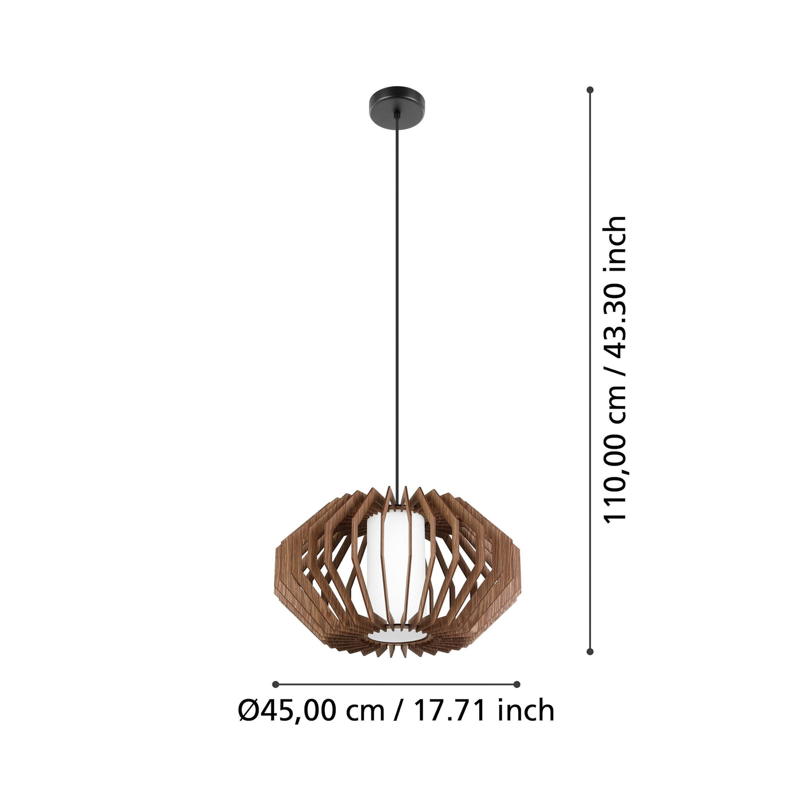 Lámpara colgante Rusticaria con puntales de madera