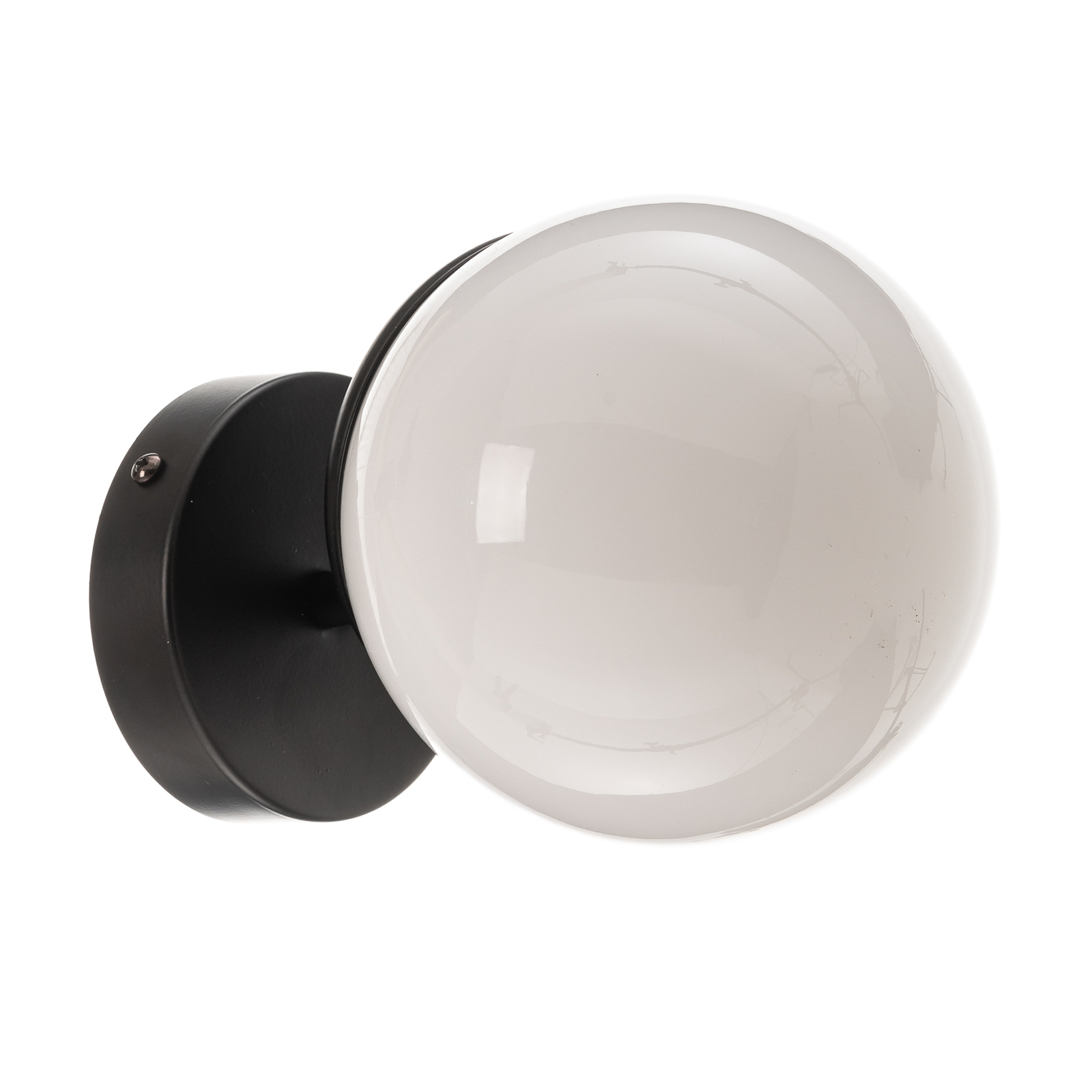 Vegglampe Sfera 1 lyskilde glass/svart
