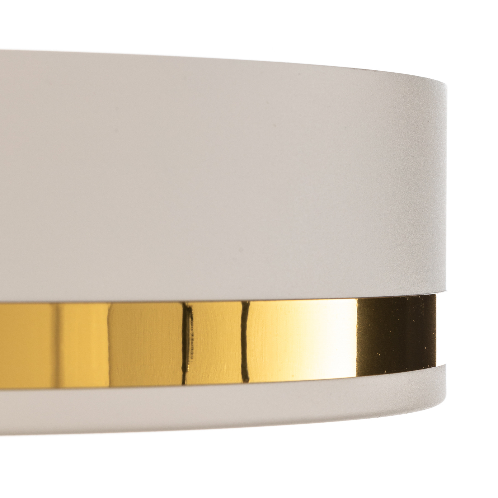 Amore ceiling light, gold stripes, white, Ø 35cm