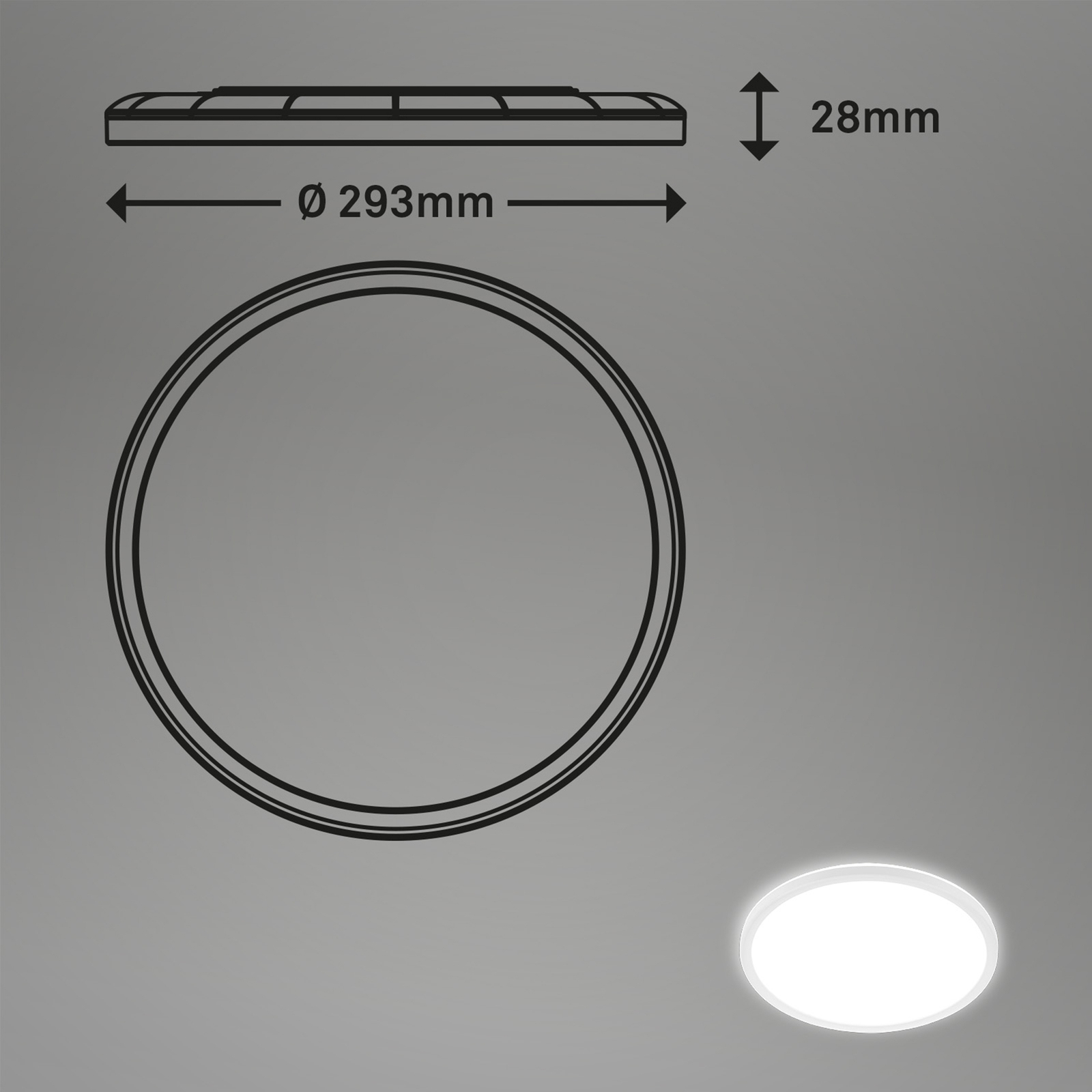 LED-Deckenlampe Slim, rund