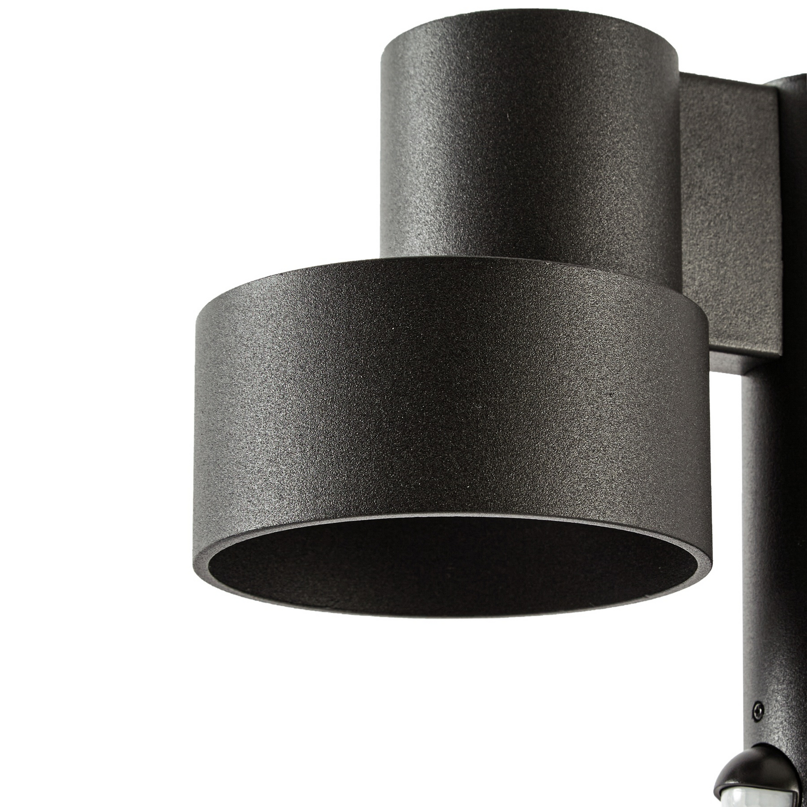 Bolardo luminoso LED Lucande Elune, negro, con sensor, IP44, 77 cm