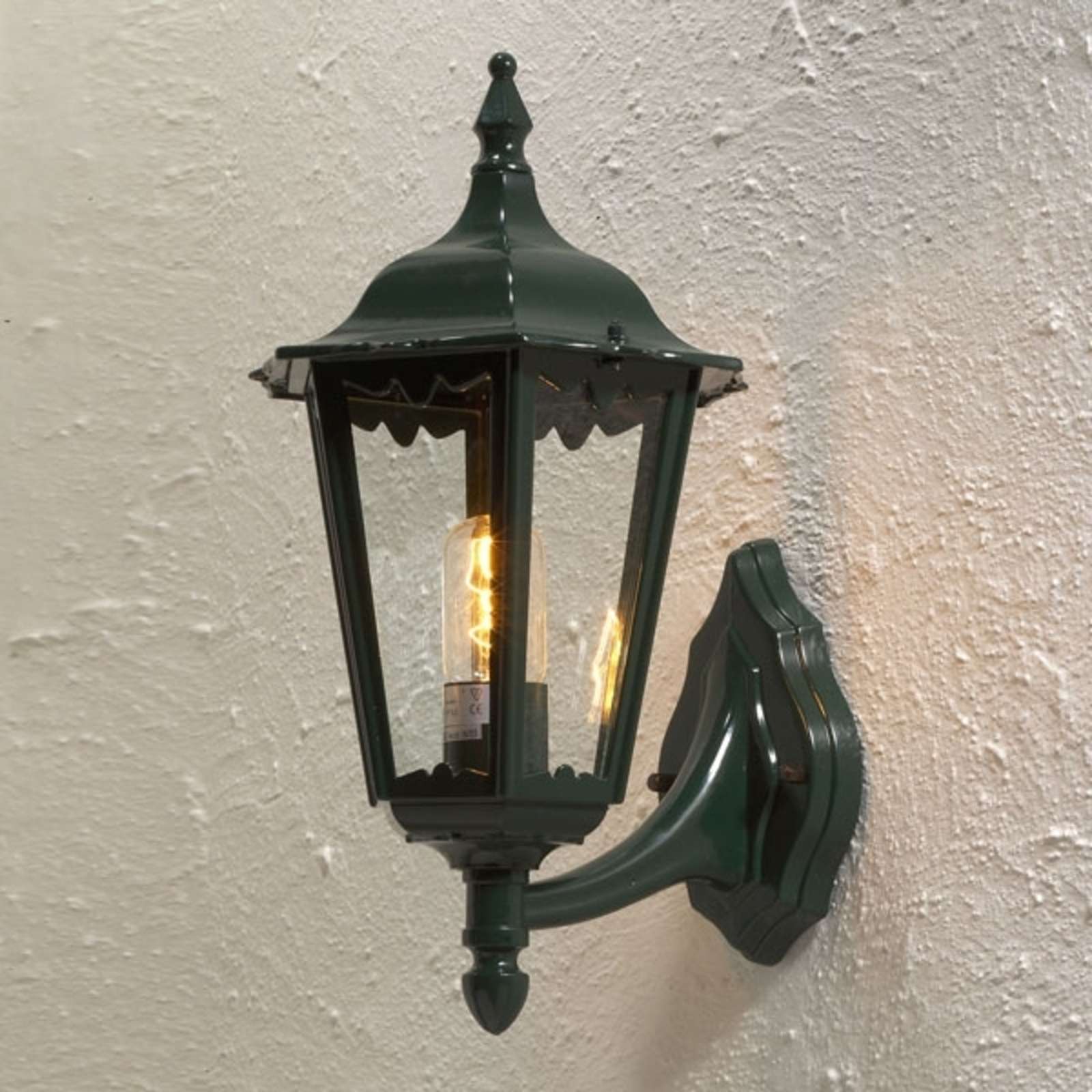 Konstmide Firenze outdoor wall light, standing, 48 cm, green, aluminium, glass, E27, 100 W, energy efficiency: A++, W: 23.5 cm, H: 48 cm