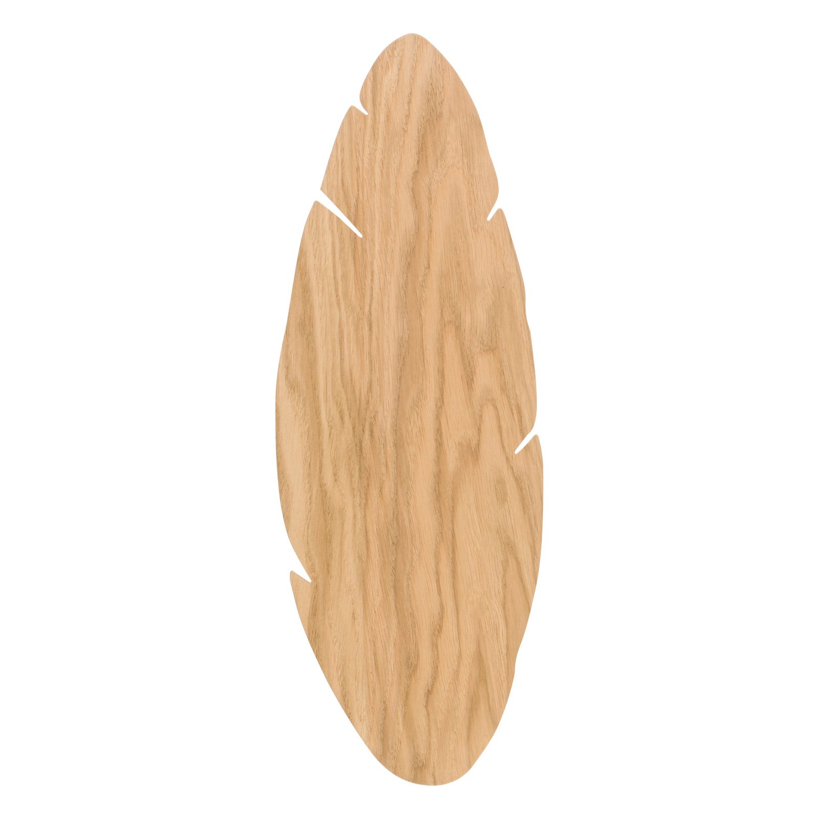 Envostar kinkiet Lehti, kształt liścia, jasne drewno, 51 x 18 cm