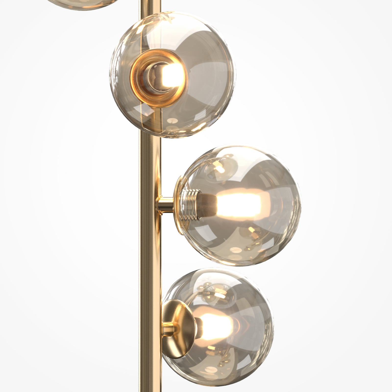 Gulvlampe Dallas, guld/brun, højde 150 cm, 6 lyskilder, dæmper Gulvlampe Dallas, guld/brun, højde 150 cm, 6 lyskilder, dæmper