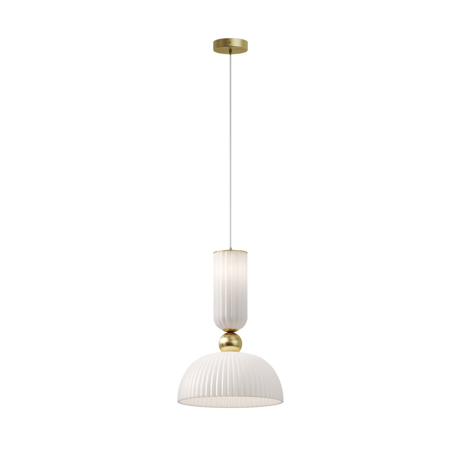 Maytoni lampada a sospensione Antic, bianco/oro, Ø 30 cm, vetro, E27