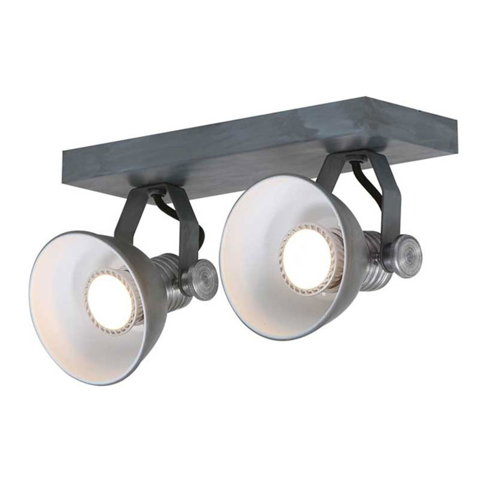 Brooklyn LED ceiling spotlight 2-bulb grey
