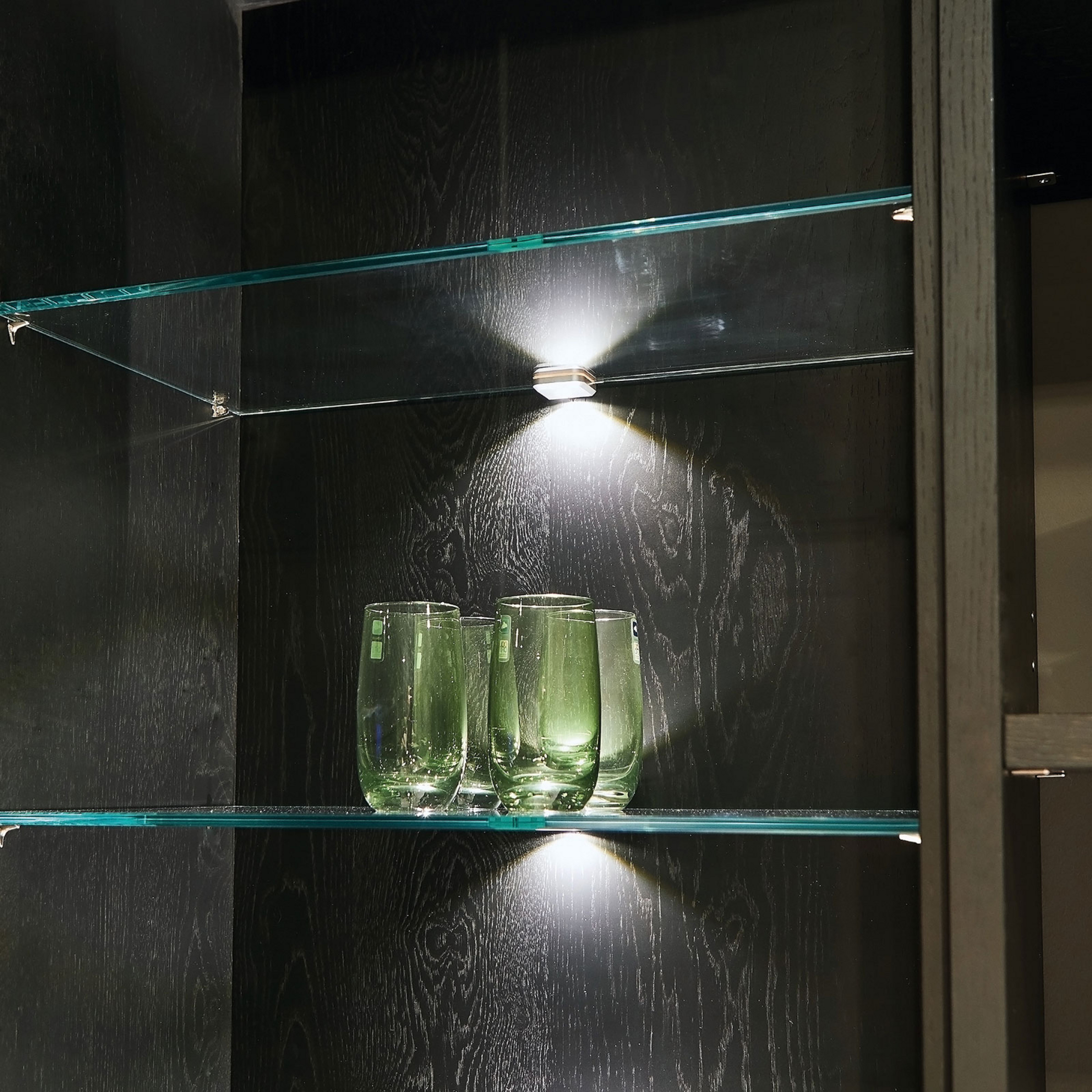 LED-Glasclip, grau, Kunststoff, up/down, Stecker