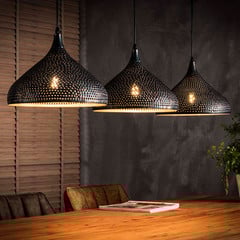 Lampa wisząca Punchray, 3-punktowa w kształcie lejka