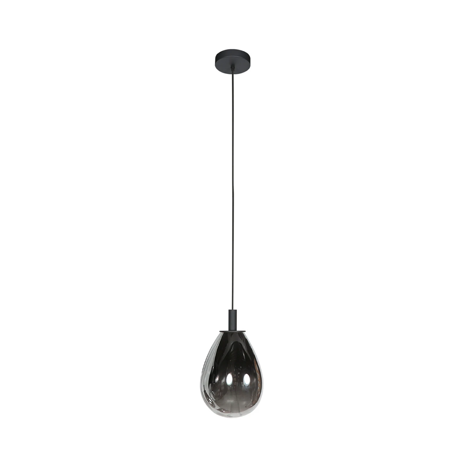 Glimsy LED viseća svjetiljka, Ø 22 cm, crno/dimljeno sivo staklo