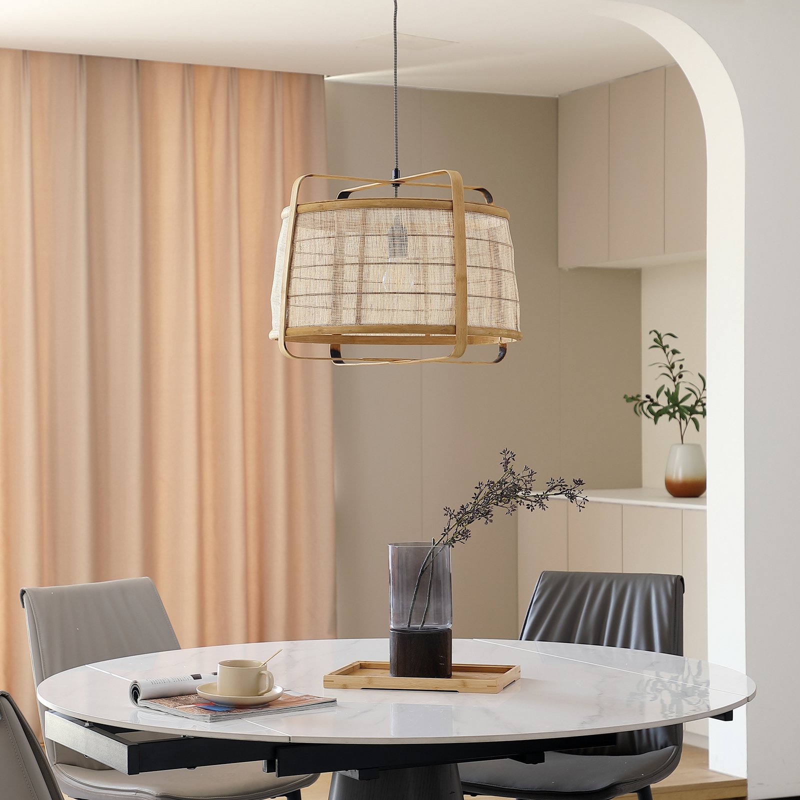 Liriana Lampa Wisząca Bamboo/Black  - Lindby
