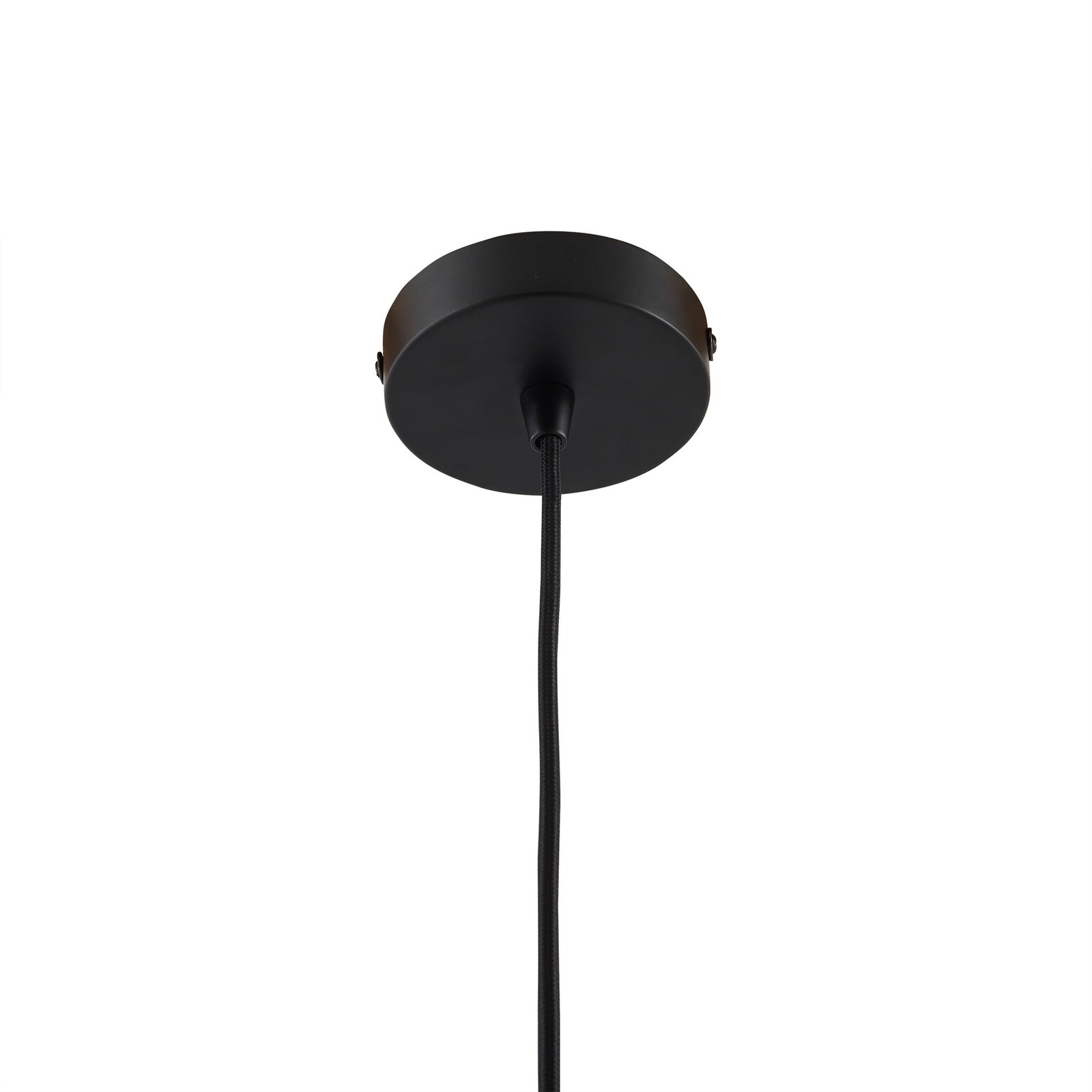 Candeeiro suspenso Lindby Laylan, preto/branco, Ø 46 cm, metal